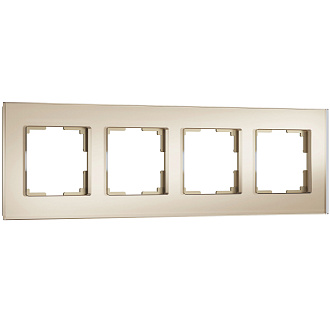 W0043111 Рамка на 4 поста Senso, шампань, стекло soft-touch Werkel, 4690389200502