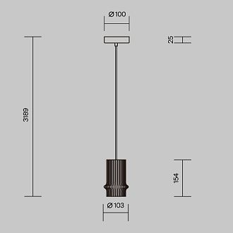 Подвесной светильник 11*18,9-318,9 см, *LED*6W, K, Maytoni Pilastro MOD430PL-L5W3K, Черный