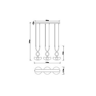 Подвесной светильник 17*61*158 см, 3*G9 черный, золото Vele Luce Janice VL5444P03