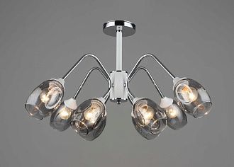 Люстра Ø740 x H400, мм, 8*40W (320W), WT+CH (Белый+Хром) Rilon 3759/8 WT+CH