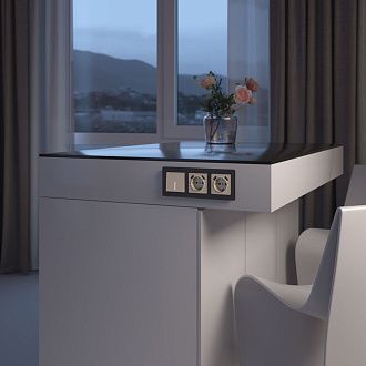 W1112143 Выключатель одноклавишный проходной с подсветкой, айвори акрил Werkel, 4690389197017