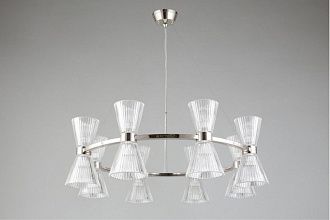 Подвесная люстра 85*70-170 см, 16*E14, 40W, Aployt Elinor APL.801.13.16, хром
