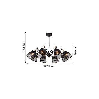Люстра F-Promo Eget 2197-8U, D780*H340/460, черный и латунь
