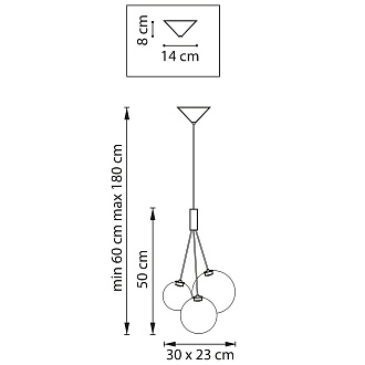 Подвес23 30*60/180 см, 4,05W 3000K Lightstar Sferetta 801030 Марсала