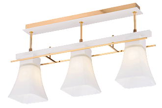 Люстра L640 x W140 x H350, мм, 3*40W (120W), FGD+WH (Золото+Белый) Sfera Sveta 85661/3C FGD+WH