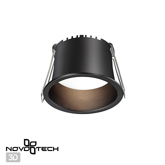 Светильник встраиваемый светодиодный 7,4*7,4* см, LED 6W*3000 К, Novotech Spot Tran, черный, 359233