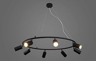 Светильник подвесной *80*18,6-80-140 см, 8*GU10*50W, Crystal Lux Rivo CLT 015C8 D800 BL, Черный