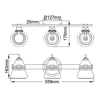 Бра для ванных комнат Kichler, Арт. KL-TALLAND3-PC-BATH