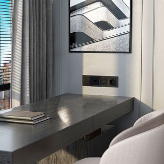 W0041108/ Рамка на 4 поста Favorit (черный,стекло) Werkel 4690389159954