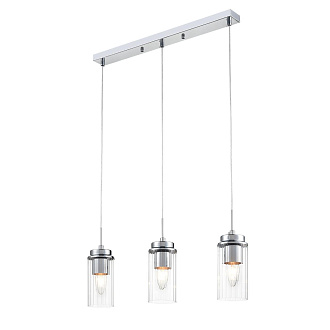 Подвесной светильник 8*54*80 см, 3*E14 Lumion ISHA 8102/3A хром, прозрачный