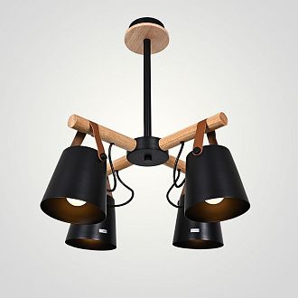 Люстра на штанге NATURA C4 black 42*42*100 см, 4*E27*60W, ImperiumLoft NATURA-C01, Чёрный