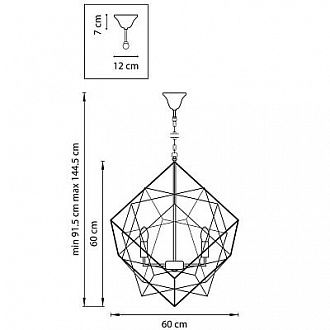 Подвесная люстра Lightstar Gabbia 732267  60 см черный 