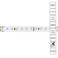 Светодиодная лента 48V 9,6W/m 24000lm, 3000К, IP20, Arte Lamp TAPE A4812010-03-3K, цена за катушку 30 метров