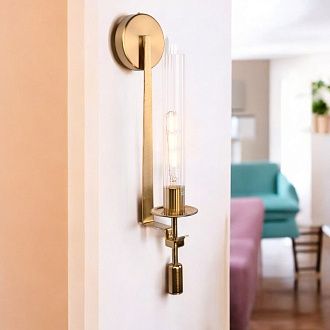 Бра Fontanelle Single Wall Lamp 15*11*58 см, 1*E27*60W, ImperiumLoft 44.442-0, Латунь