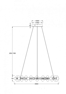 Светодиодный светильник 80 см, 68W, 3000K, Maytoni Tessara MOD081PL-L60G3K, золото