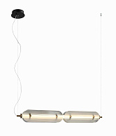 Люстра L945 x W70 x H1120, мм, 29W 3000K, BLACK+CLEAR NewRgy 8372MDM-4S W BLACK+CLEAR