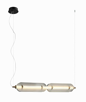 Люстра L945 x W70 x H1120, мм, 29W 3000K, BLACK+CLEAR NewRgy 8372MDM-4S W BLACK+CLEAR