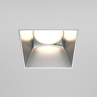 Светильник 13 см, Maytoni Downlight Share DL051-01-GU10-SQ-WS, серебро, вр 8 см