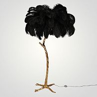 Торшер страусиные перья Feather Lamp A MODERN GRAND TOUR черный 180*40*40 см, 5*E14*40W, ImperiumLoft 41.108-0, Латунь