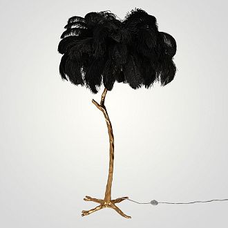 Торшер страусиные перья Feather Lamp A MODERN GRAND TOUR черный 180*40*40 см, 5*E14*40W, ImperiumLoft 41.108-0, Латунь