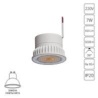 Светодиодный модуль 5*5*3,2- см, 1*LED*7W, 5000K, Arte Lamp Ore A22070-5K, Белый