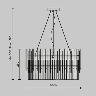 Люстра подвесная Maytoni Coliseo MOD135PL-06BS, диаметр 50 см, латунь
