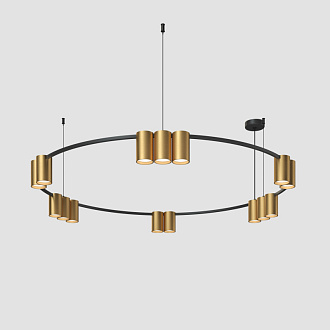 Подвесной светильник 100*208,9 см, 15*GU10, 225W, Denkirs Orbit DK4067-BK+SG черный