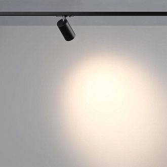 Трековый однофазный двухжильный светильник 5.5. см, 15W, 3000K, Novotech Port Selene 359909, черный
