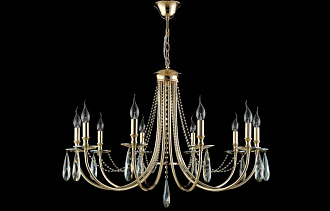 Люстра 86 см, Crystal Lux VICTORIA SP10 GOLD/AMBER золото