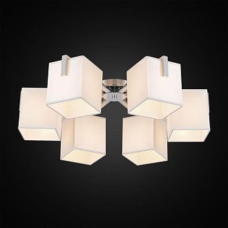 Люстра потолочная Citilux Стенли CL465161 Хром/Бежевый, диаметр 71 см, 6 Е27 х 75W  