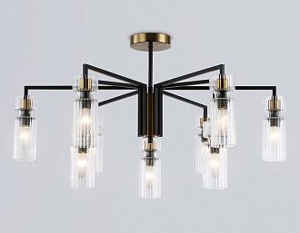 Люстра на штанге **18-44 см, 9*E14*40W, K, Ambrella Light High Light LH56117, черный, латунь