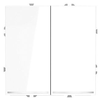 Проходной переключатель встраиваемый Voltum S70 двухклавишный с подсветкой 10А, белый  пластик  VLS020401