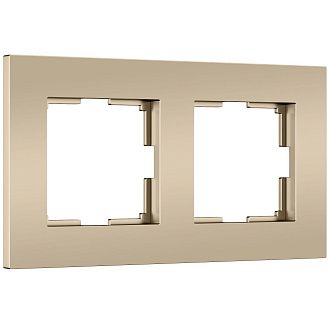 W0022911 Рамка на 2 поста Slab, шампань софт Werkel, 4690389218378