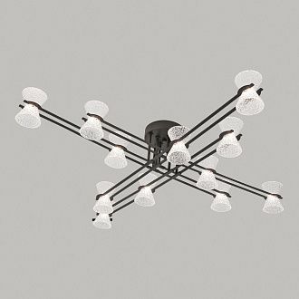 Люстра потолочная *100*14-14 см, 12*LED*3W, 3000K, Lussole Sherman LSP-7470, черный