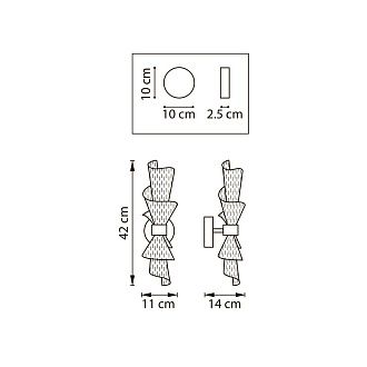 Бра *42 см, *8W, 2700/4200/6400K, Lightstar Acrile 737672, Золото