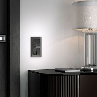 W1220008 Выключатель двухклавишный, hammer черный Werkel, 4690389162329