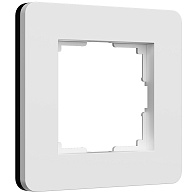 W0013068 Рамка на 1 пост Split, белыйчерный, soft-touch Werkel, 4690389208218