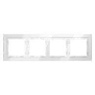Рамка стеклянная Voltum S70 на 4 поста, белый, стекло Стекло/пластик  VLS110401