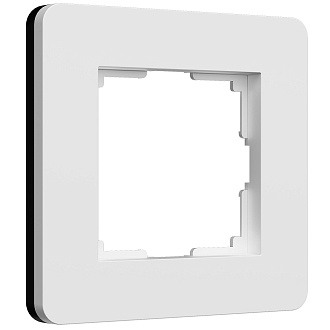 W0013068 Рамка на 1 пост Split, белыйчерный, soft-touch Werkel, 4690389208218
