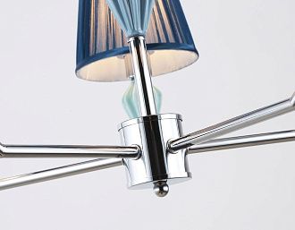 Подвесная люстра с абажуром и декором из керамики **81- см, 5*E14*40W, K, Ambrella Light High Light LH75061, хром