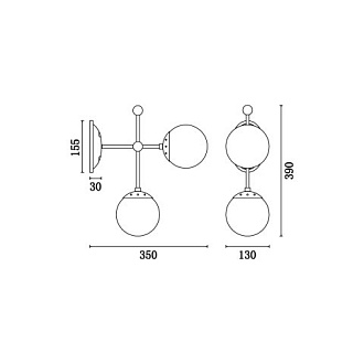 Бра 35*13*39 см, 2*E14 шампань Vele Luce Modena VL5014W02