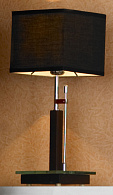 Декоративная настольная лампа Lussole Montone LSF-2574-01 хром,коричневый Е27 ширина 18 см