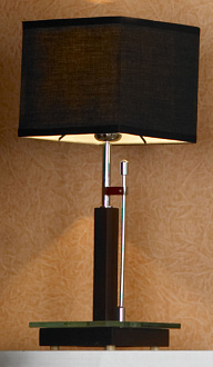 Декоративная настольная лампа Lussole Montone LSF-2574-01 хром,коричневый Е27 ширина 18 см
