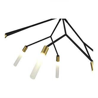 Светильник подвесной 79*100 см, 8*G9*5W 4000K EVOLUCE Kaito SLE1129-403-08 черный, латунь