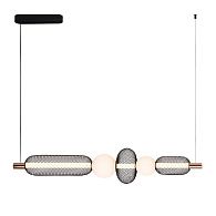 Люстра 114*22*136 см, 5*LED*28W, 3000K Gerhort G52190/5L BK+GD BK+WT, Черный;Золото