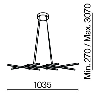 Подвесная люстра 103,5*30*307 см, LED, 40W, 4000К, Maytoni Halo MOD244PL-L50BK черный