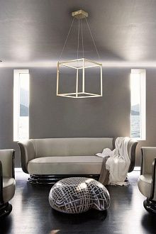 Люстра 45*45*120 см, 12 лент.*LED*55W, K, Lucia Tucci Exo EXO 3350.440 gold, золотой
