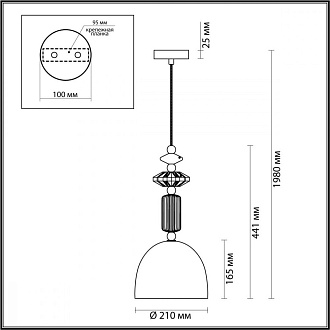 Подвесной светильник диаметр 21 см Odeon Light Candy 4861/1C Золото