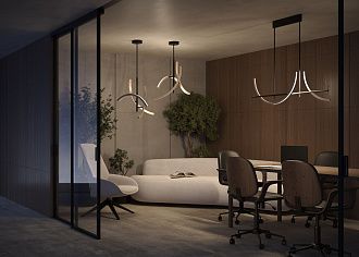 Подвесной светильник 120*14,5*72,9-162,9 см, *LED*32W, K, Maytoni Wabi MOD428PL-L20BK, Черный