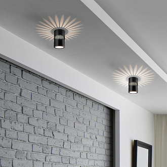 Накладной светодиодный светильник с подсветкой черный DLS026 Elektrostandard